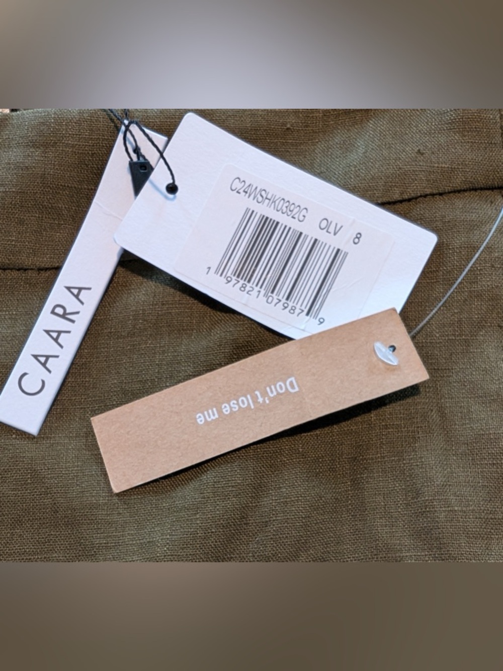 CAARA Women’s Kathrin Linen Short Olive NWT Size 8 - Picture 7 of 10